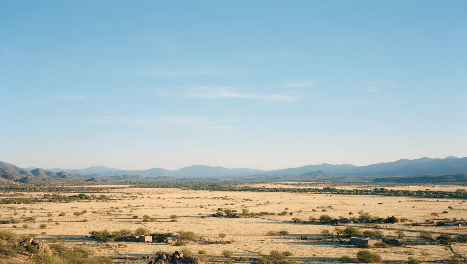 The San Pedro Valley seen from the Huachuca Mountains at golden hour